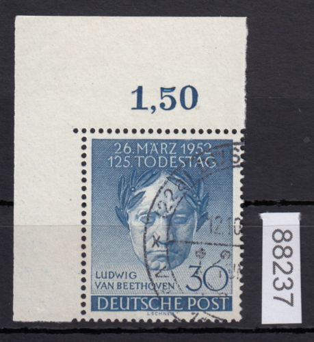 Berlin 1952, Mich.-Nr.: 87 gestempelt Eckrand   geprüft