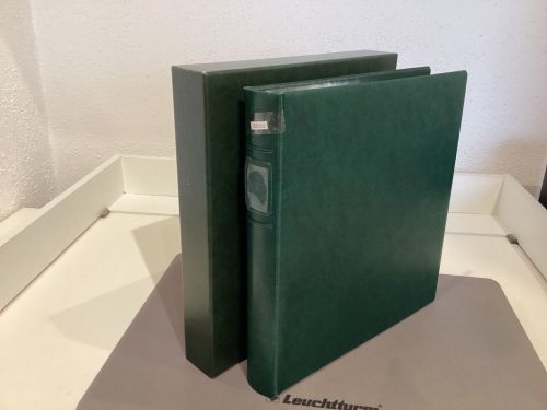 Lindner Ringbinder+Kasette (18 Ringe) 1 mal gebraucht Leer grün