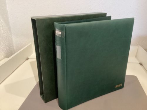 Lindner Ringbinder+Kasette (18 Ringe) 1 mal gebraucht Leer grün