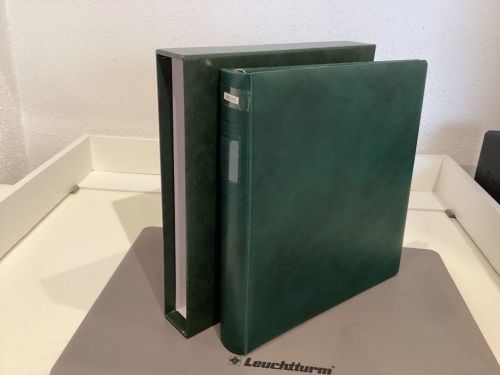 Lindner Ringbinder+Kasette (18 Ringe) 1 mal gebraucht Leer grün