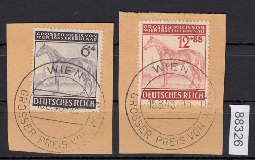 DR 1943, Mich.-Nr.: 857+58 gestempelt  LUXUS    Grosser  Preis von  Wien