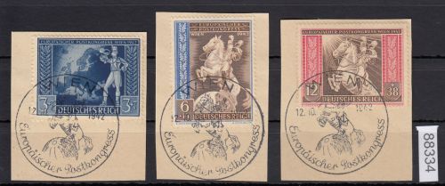 DR 1942, Mich.-Nr.: 820-22 gestempelt    Postkongress   Wien