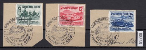 DR 1939, Mich.-Nr.: 695-697 gestempelt   LUXUS    Nürbugring    Eifel-Rennen