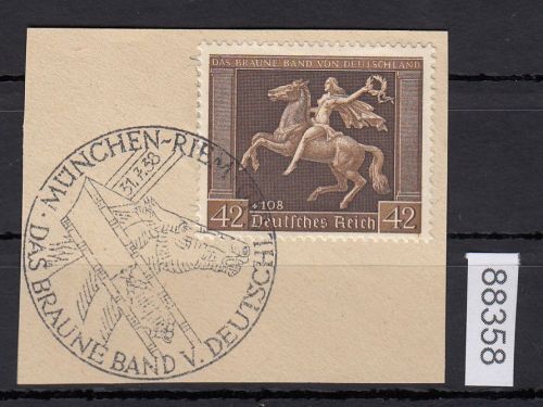 DR 1938, Mich.-Nr.: 671  gestempelt "Das Braune Band"  München Riem