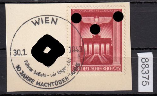 DR 1943, Mich.-Nr.: 829 gestempelt  Luxus    10  Jahre  Macht übernahme