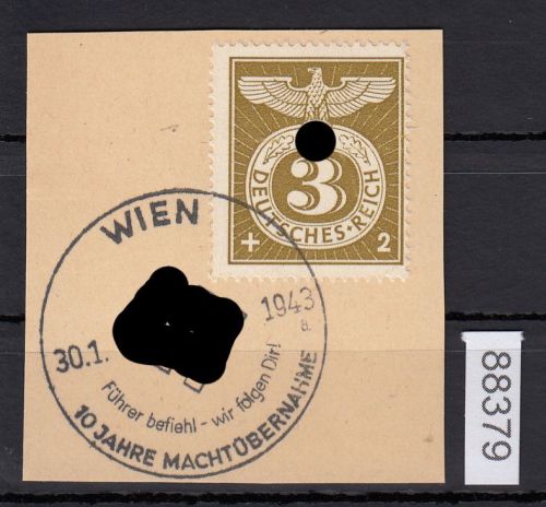 DR 1943, Mich.-Nr.: 830 gestempelt  Luxus    10  Jahre  Macht übernahme