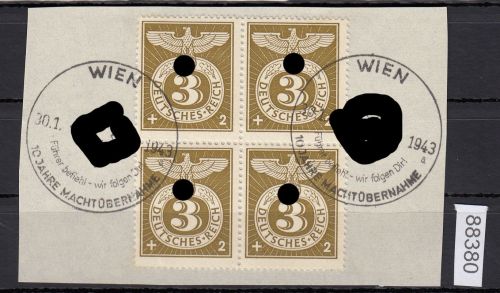 DR 1943, Mich.-Nr.: 830 gestempelt  Luxus    10  Jahre  Macht übernahme