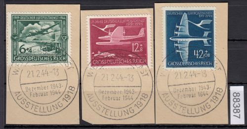 DR 1944, Mich.-Nr.: 866-868 gestempelt Luxus  Luftpost   Aust.  Wien