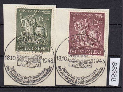 DR 1943, Mich.-Nr.: 860+861 gestempelt  LUXUS    Goldschmiedehaus   Hanau