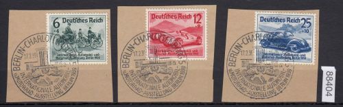 DR 1939, Mich.-Nr.: 686-688 gestempelt  ERSTTAG    Automobilaus.  Berlin  1939