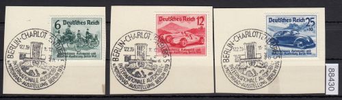 DR 1939, Mich.-Nr.: 686-688 gestempelt  ERSTTAG    Automobilaus.  Berlin  1939