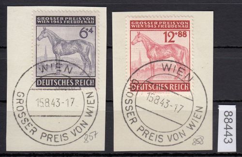 DR 1943, Mich.-Nr.: 857+58 gestempelt  LUXUS    Grosser  Preis von  Wien