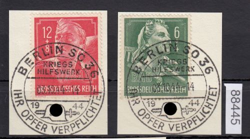 DR 1944, Mich.-Nr.: 894+895 gestempelt Luxus