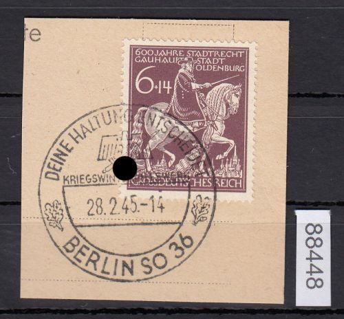 DR 1945, Mich.-Nr.: 907 gestempelt  Zentrisch  Luxus   WHW