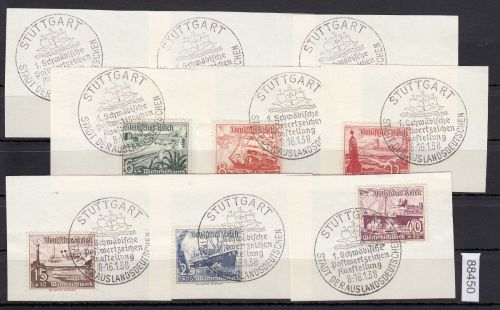 DR 1937, Mich.-Nr.: 651-659 Luxus gestempelt  PWZ  Stuttgart