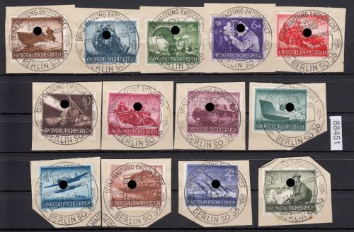 DR 1944, Mich.-Nr.: 873-85 gestempelt LUXUS   WHW