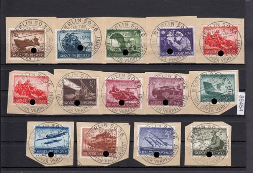 DR 1944, Mich.-Nr.: 873-85 gestempelt LUXUS   WHW