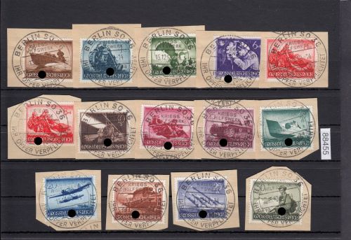 DR 1944, Mich.-Nr.: 873-85 gestempelt LUXUS   WHW