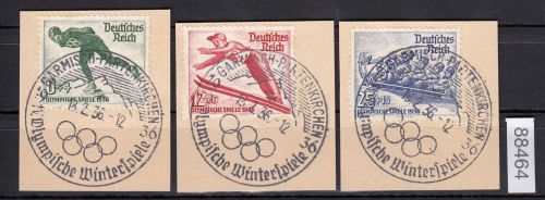 DR 1935, Mich.-Nr.: 600-602 gestempelt  Zentrisch  Luxus   Sonderstempel  Olympia