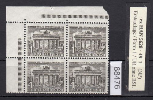Berlin 1949, Mich.-Nr.: 42 ** Eckrand  4er.-Block   lesen
