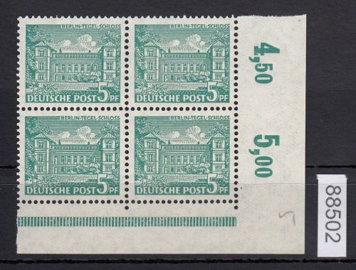 Berlin 1949, Mich.-Nr.: 44 ** Eckrand  4er.-Block