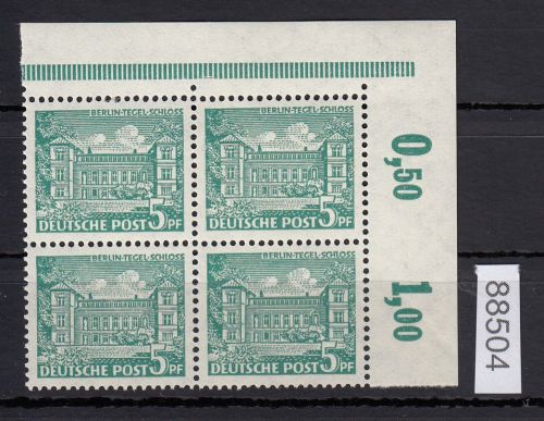 Berlin 1949, Mich.-Nr.: 44 ** Eckrand  4er.-Block