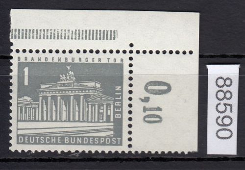 Berlin 1956, Mich.-Nr.: 140 w ** Eckrand   glatte gummirung