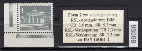 Berlin 1956, Mich.-Nr.: 140 w ** Eckrand   glatte gummirung