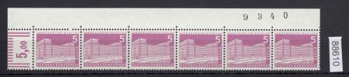 Berlin 1956, Mich.-Nr.: 141 w ** Eckrand + Bogennummer  glatte gummirung