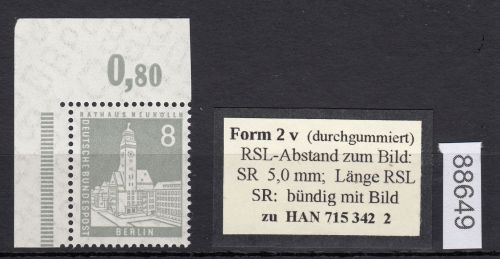 Berlin 1956, Mich.-Nr.: 143 v ** Eckrand   geriffelte gummirung