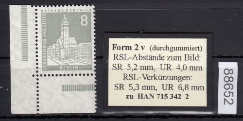 Berlin 1956, Mich.-Nr.: 143 v ** Eckrand   geriffelte gummirung