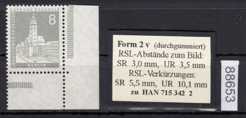 Berlin 1956, Mich.-Nr.: 143 v ** Eckrand   geriffelte gummirung   lesen