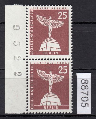 Berlin 1956, Mich.-Nr.: 147 w ** Bogennummer  glatte gummirung