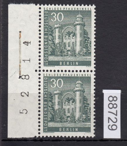 Berlin 1956, Mich.-Nr.: 148 v ** Bogennummer  geriffelte gummirung