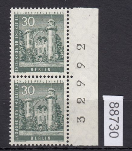 Berlin 1956, Mich.-Nr.: 148 w ** Bogennummer  glatte  gummirung