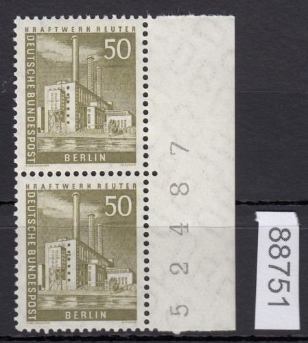 Berlin 1956, Mich.-Nr.: 150 v ** Bogennummer   geriffelte  gummirung