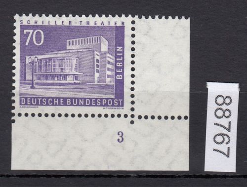 Berlin 1956, Mich.-Nr.: 152 v ** FN 3  Eckrand   geriffelte  gummirung   Formnummer