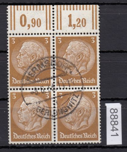 DR 1933, Mich.-Nr.: 482 gestempelt   Oberrand  4er.-Block
