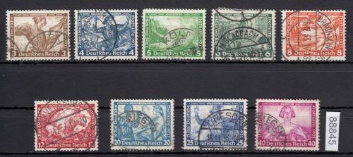 DR 1933, Mich.-Nr.: 499-507 A gestempelt