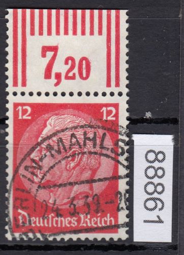 DR 1933, Mich.-Nr.: 519  gestempelt Oberrand