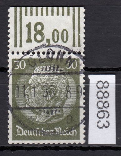 DR 1933, Mich.-Nr.: 523  gestempelt Oberrand
