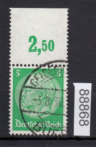 DR 1933, Mich.-Nr.: 515  gestempelt Oberrand   Plattendruck