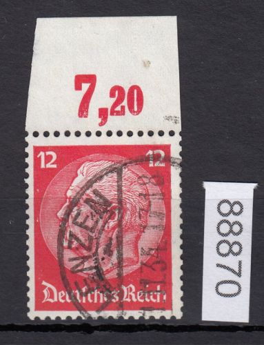 DR 1933, Mich.-Nr.: 519  gestempelt Oberrand   Plattendruck