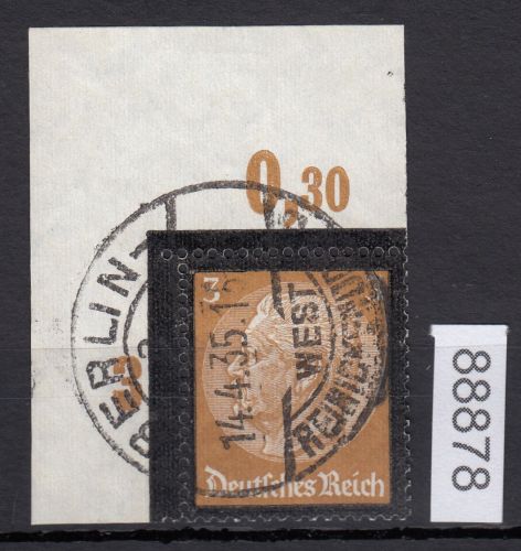 DR 1934, Mich.-Nr.: 548  gestempelt Eckrand