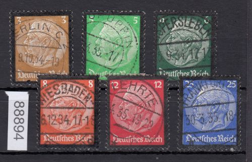DR 1934, Mich.-Nr.: 548-553  gestempelt