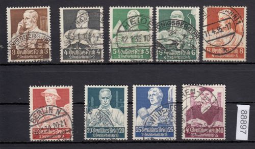 DR 1934, Mich.-Nr.: 556-564  gestempelt