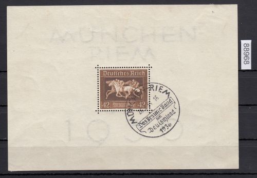 DR 1936, Mich.-Nr.: 621 Block 4 gestempelt   " Braune Band "