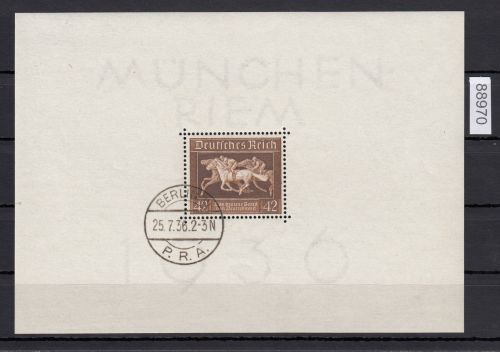 DR 1936, Mich.-Nr.: 621 Block 4 gestempelt  " Braune Band "  LUXUS   Versandstelle  BERLIN