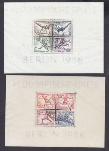DR 1936, Mich.-Nr.: 624-631, Block 5 + 6 gestempelt   Chemnitz   Tag der Briefmarke