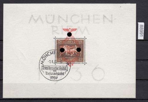 DR 1937, Mich.-Nr.: 649, Block 10 gestempelt  Ersttag